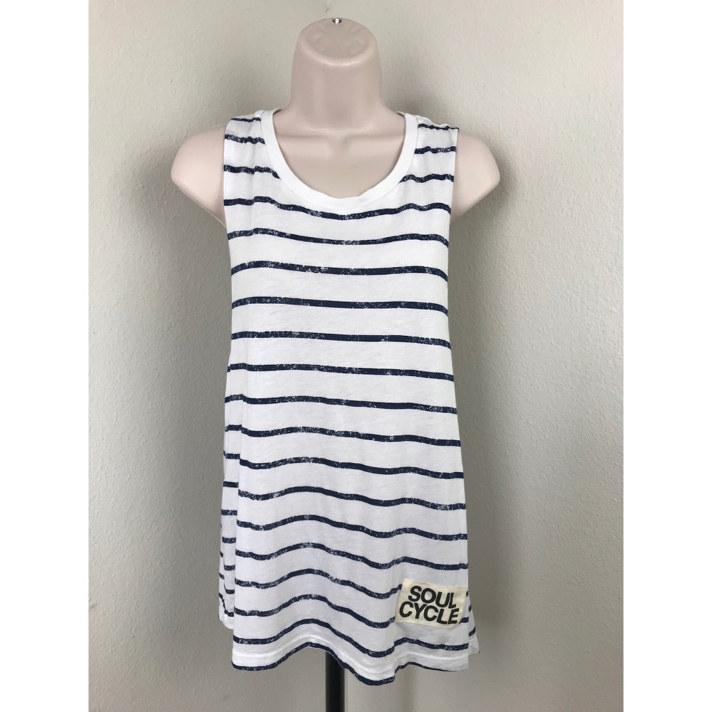 Soulcycle Blue Striped Tank